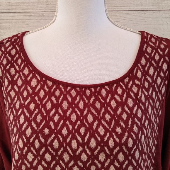 Lucky Brand top size large, red and white diamonds - Picture 8 of 10